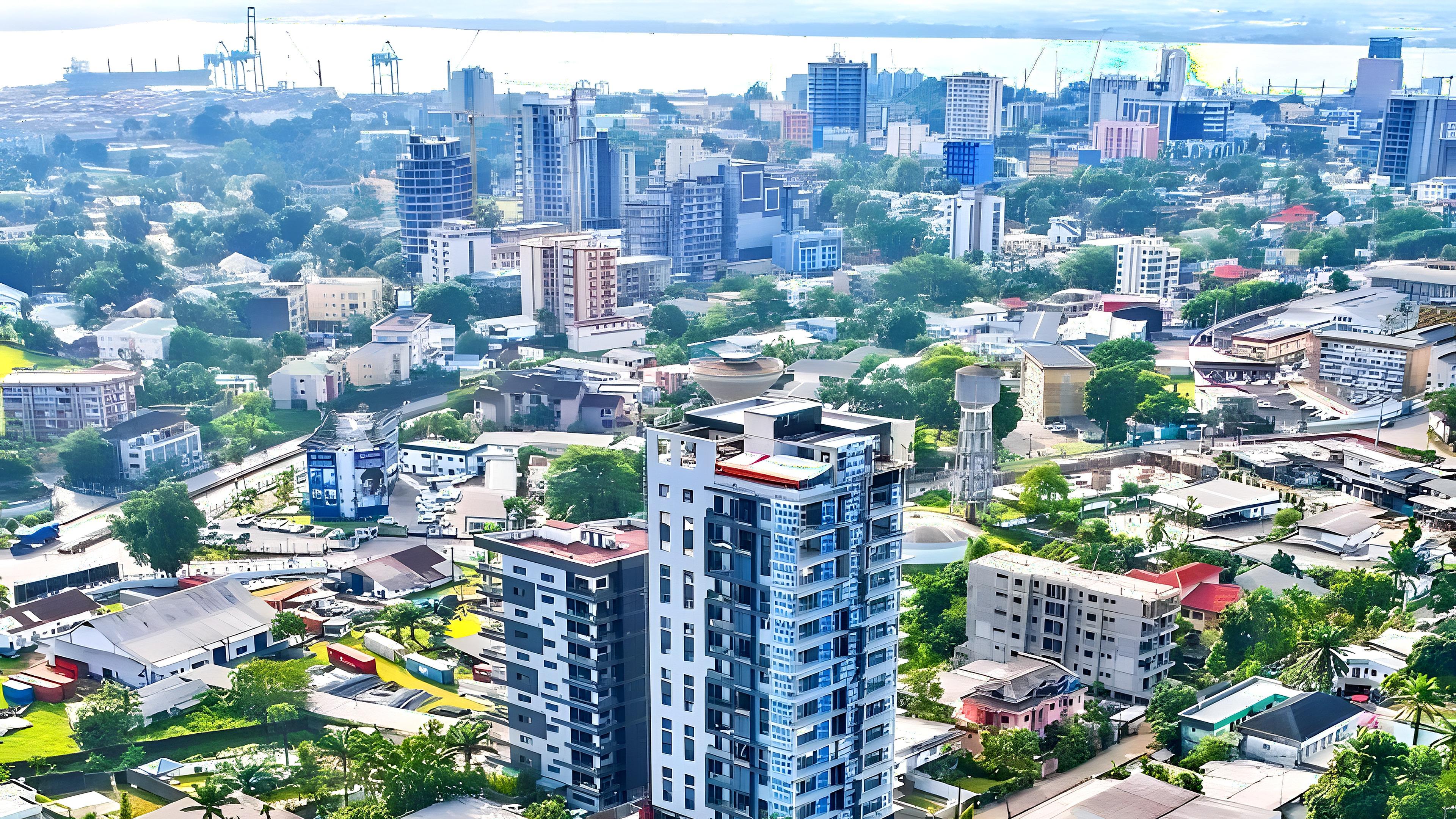 Douala vue du ciel — capitale économique et portuaire